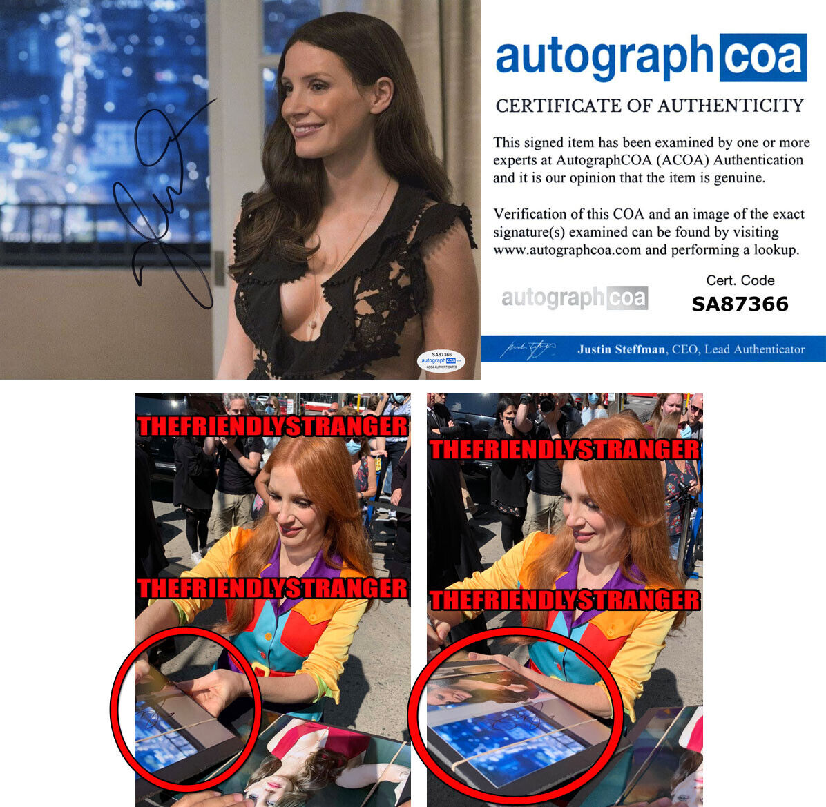 JESSICA CHASTAIN signed MOLLY'S GAME