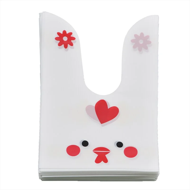 25pcs Bunny Cookies Bags Candy Biscuit Packaging Bag Birthday Wedding Favors Candy Gift Bags Easter Party Decoration Supplies