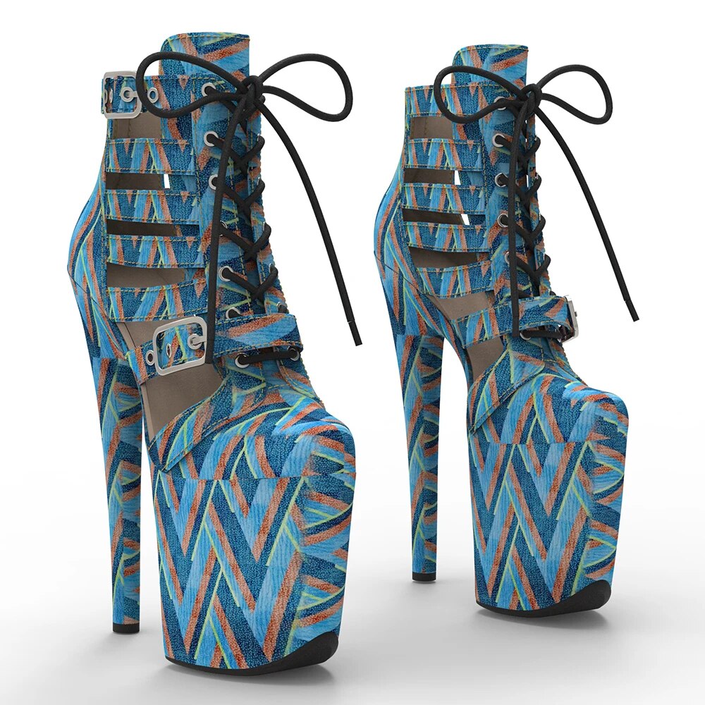 TAAFO 20CM/8inches PU Platform Pole Dance Boot