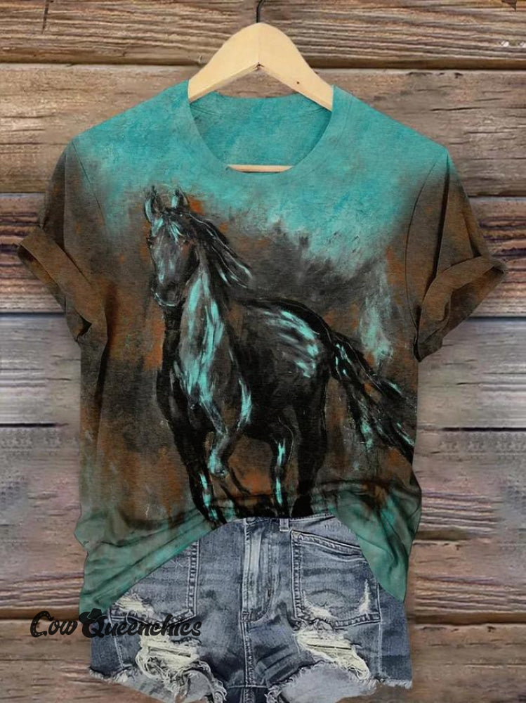 Western Vintage Horse T-Shirt Multicolor / S
