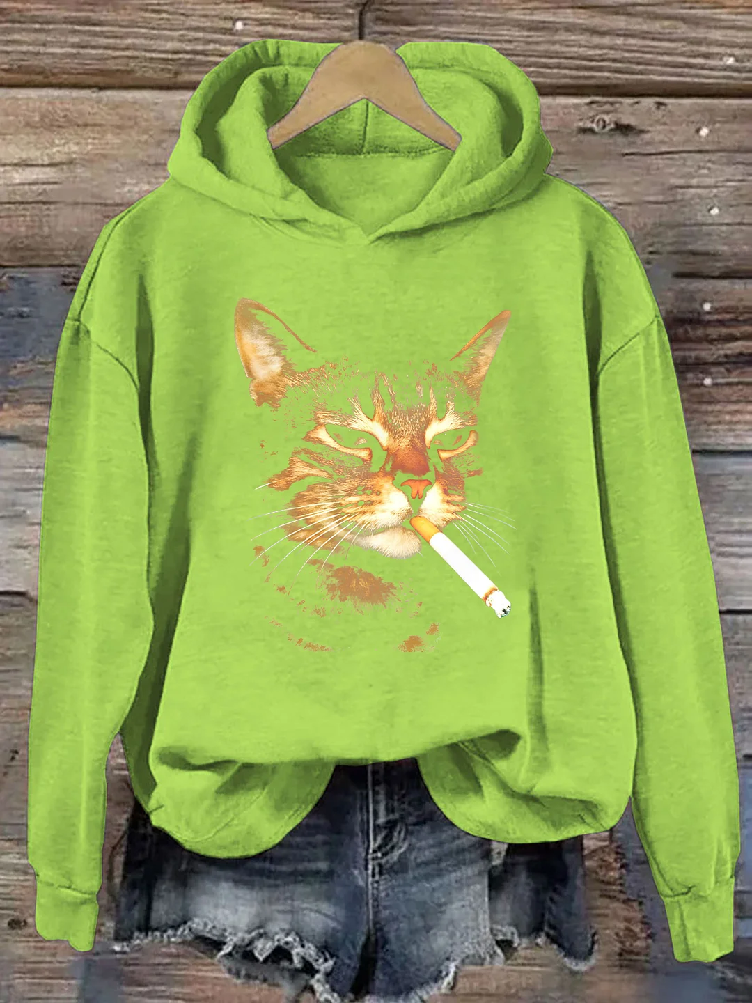 Cat Smoking A Cigarette Hoodie