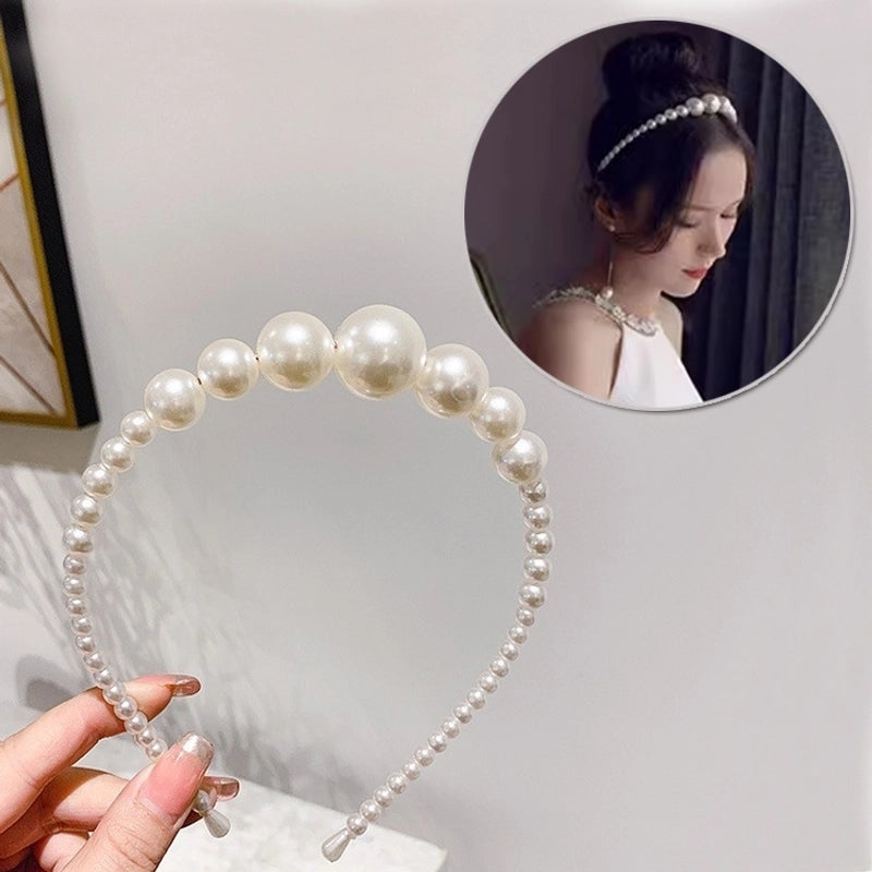 New Pearl Headband Women Korean Internet Celebrity Headband Hair Clip Women’s Simple Elegant Pressed Hair Clip Headwear