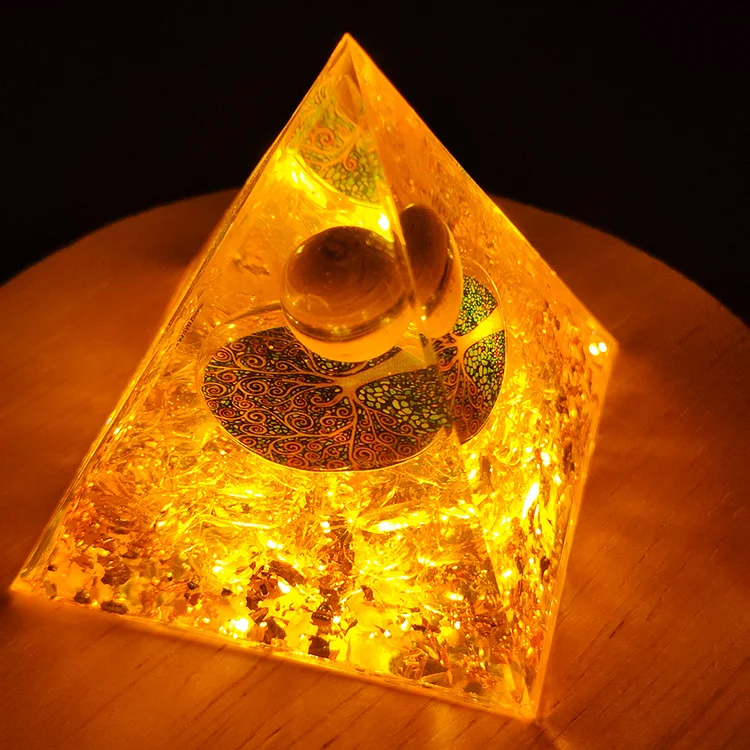 Natural Orgonite Pyramid Crystals Chakra Energy Generator Ornaments (A)