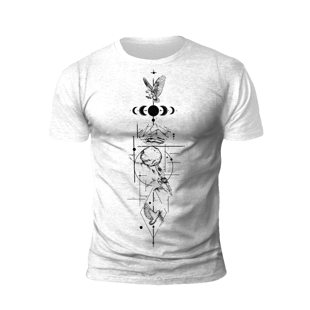Celestial Migration: Birds and Cosmic Bodies T-Shirt