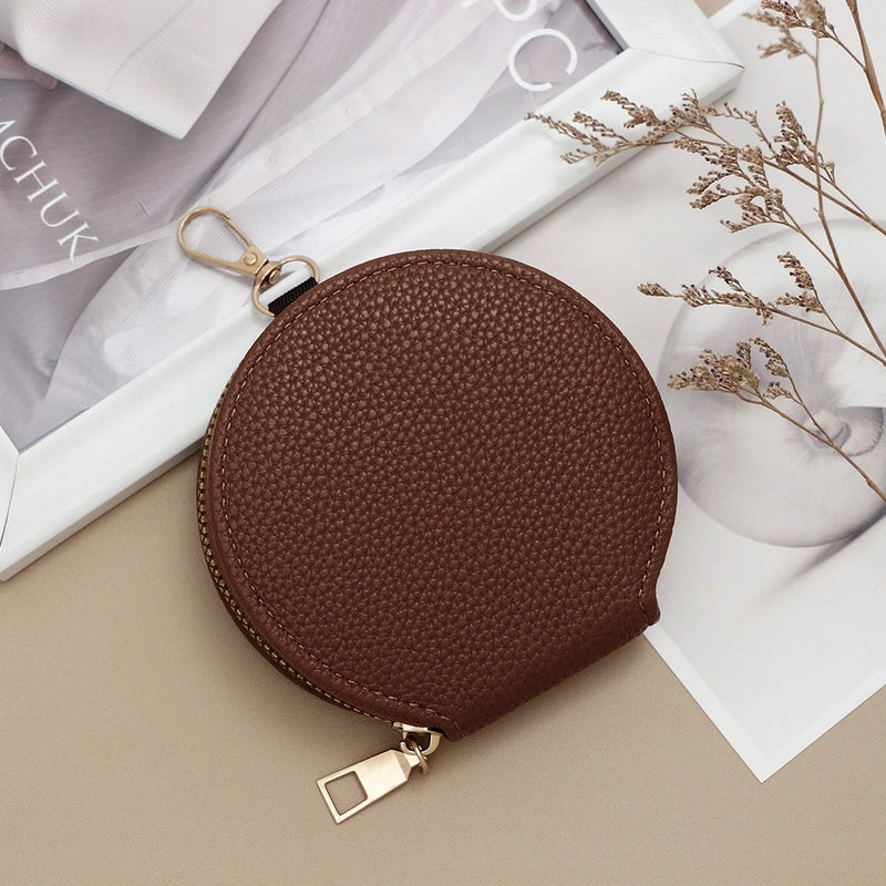 Women’s Solid Color Pu Leather Side Zipper Coin Purses