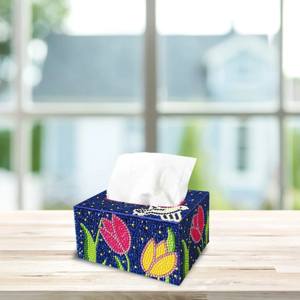 DIY Diamond Painting Tissue Box - Flower