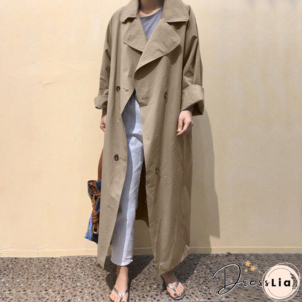 ZANZEA Women Autumn Long Sleeve Casual Elegant Trench Coat Clubbing Windbreaker