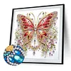 Red Butterfly DIY Partial Drill Special Shape Diamond Painting Kit 30x30cm