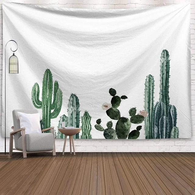 Cactus Succulents Tapestry Summer Succulents Wall Decor Tropical Landscape Wall Hanging Tapestries Picnic Blanket Wall Cloth