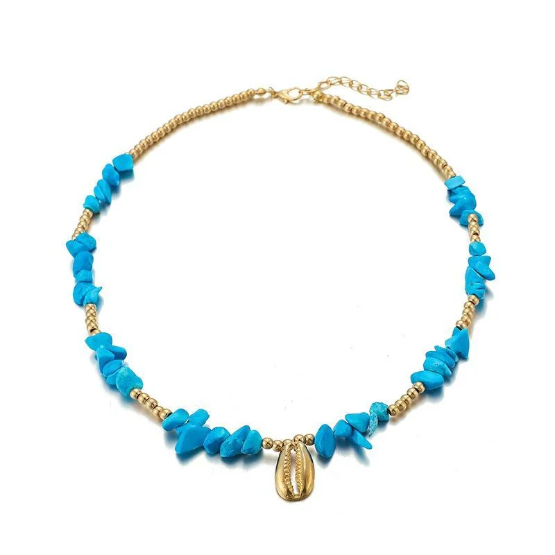 Women plus size clothing Bohemia Alloy Shell Bead Necklace Wholesale Cheap Jewelry-Nordswear