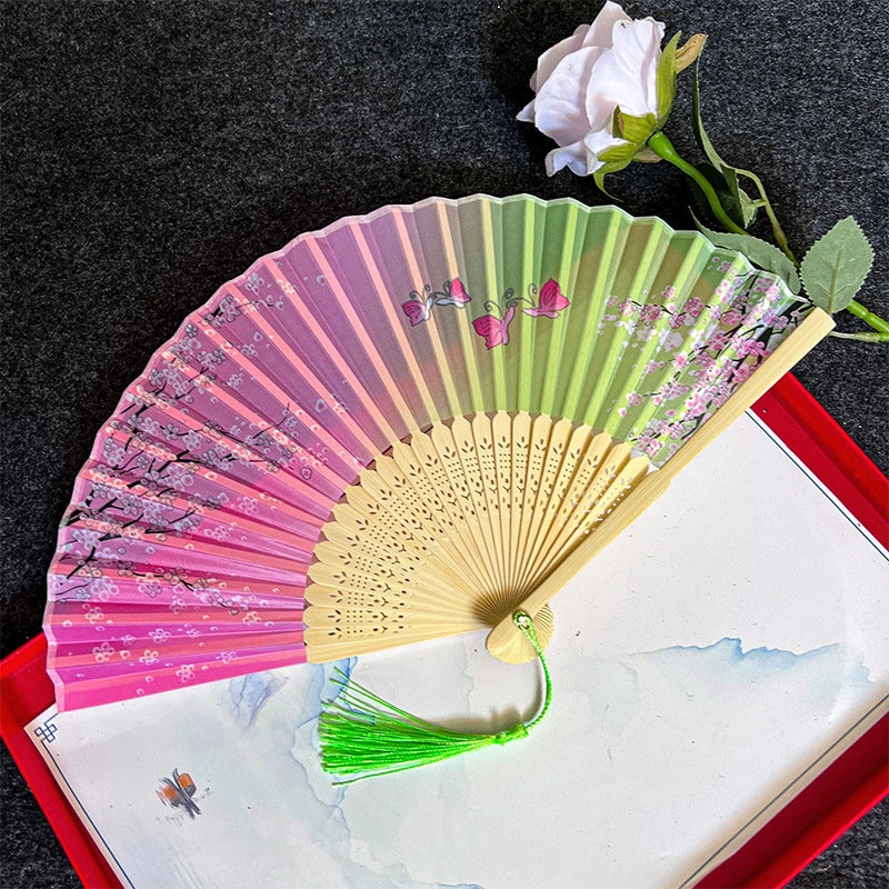 Antique Fan Folding Fan Men’s And Women’s Classical Dancing Fan Ancient Costume Performance Photography Hanfu Props Chinese Style Handmade Folding Fan