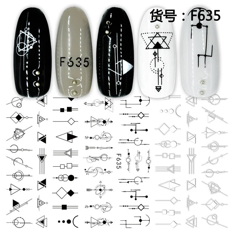 1pc 3D Nail Sticker Sexy Girls Leaves Letter Design Nail Art Decorations Cool Slider Manicure Accessories DIY Tips-Nail Inspo
