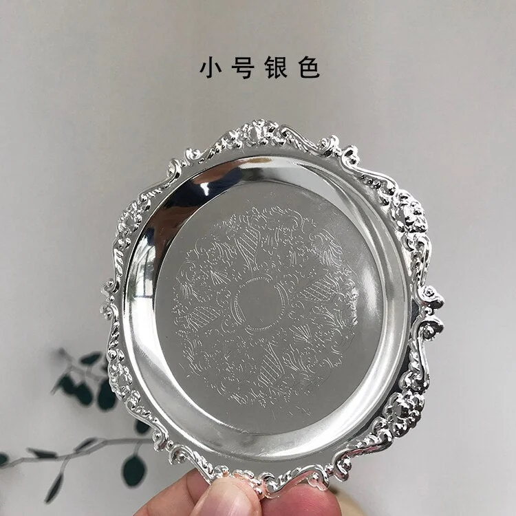 New Nordic retro metal plate candle jewelry Korean style decoration display earrings shooting props swing shooting storage tray