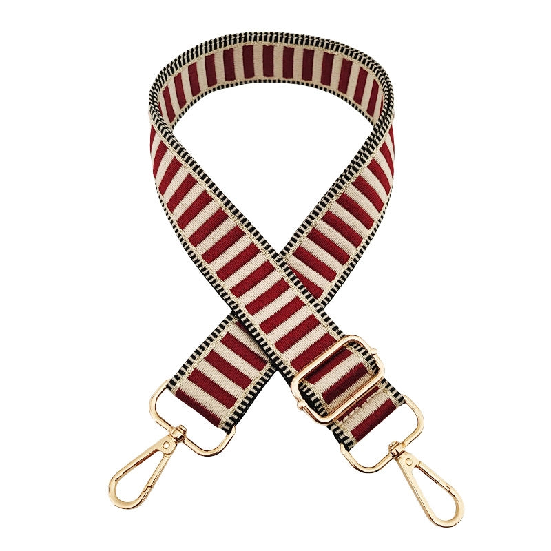 Polyester Cotton Color Block Bag Strap