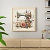 (Stamped/Counted) Retro Floral Sewing Machine - 14CT Cross Stitch 40*40cm/15.75*15.75in