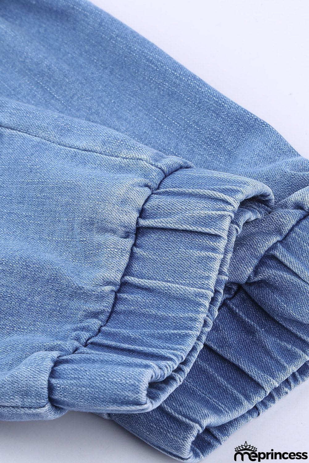 Women's Sky Blue Pocketed Distressed Jean Joggers