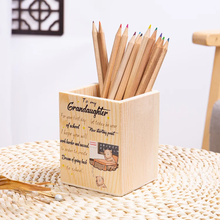 To My Granddaughter Pen Holder First Day of School Pencil Holder