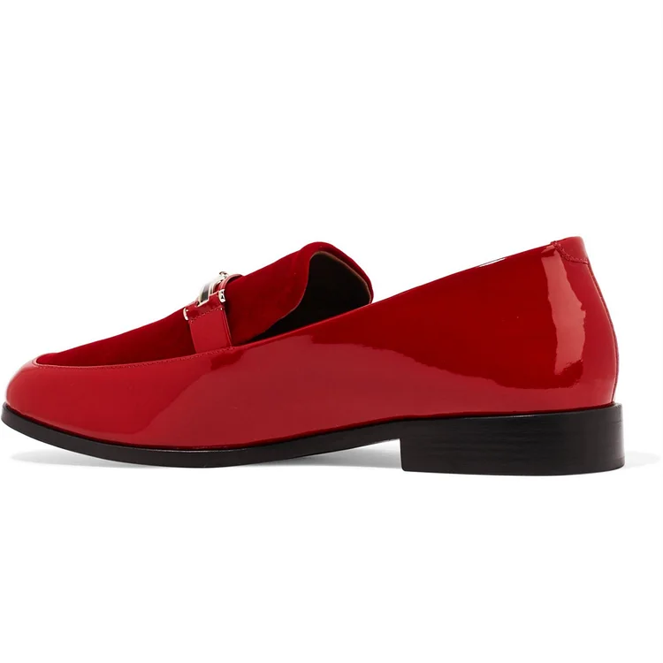 Red Mirror Leather Loafers Vdcoo