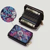 (US Local)Flower 5D DIY Diamond Painting Wallet Diamond Painting Card Holder Coin Purse