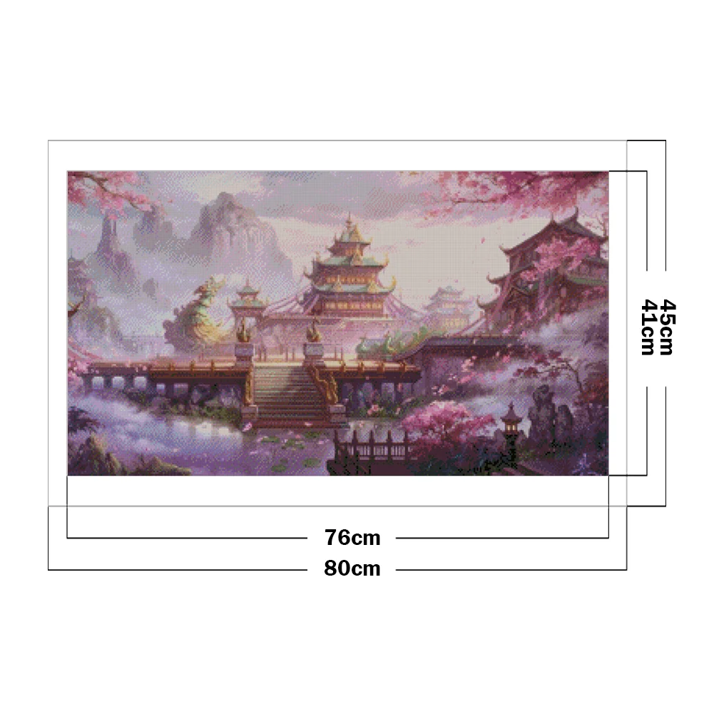 Full Printed Cross Stitch 11CT - Fairyland Tower(45*80cm)