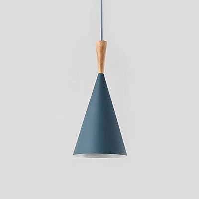 Modern Nordic Pendant Lights Iron Lampshade Wood LED Hanging Lamp