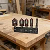 5pcs/Set Countersink Drill Bit Set 82 Degree Precision Countersink Bit 1/4in-3/4in Size 5 Flutes Design for Stainless Steel Metal & Wood