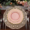 10 Pack | 8" Dusty Rose Plastic Dessert Salad Plates, Disposable Tableware Round With Gold Scalloped Rim
