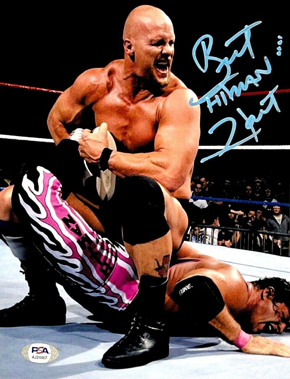 WWE BRET HART HAND SIGNED AUTOGRAPHED 8X10 WRESTLING Photo Poster painting WITH PSA DNA COA 4