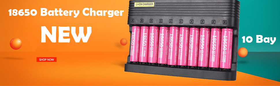 18650 Battery Charger 10 Bay