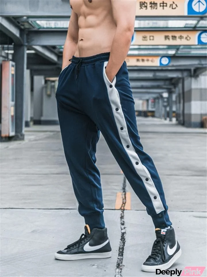 Tapered Fit Elasticated Waistband Drawstring Fastening Contrast Track Pants