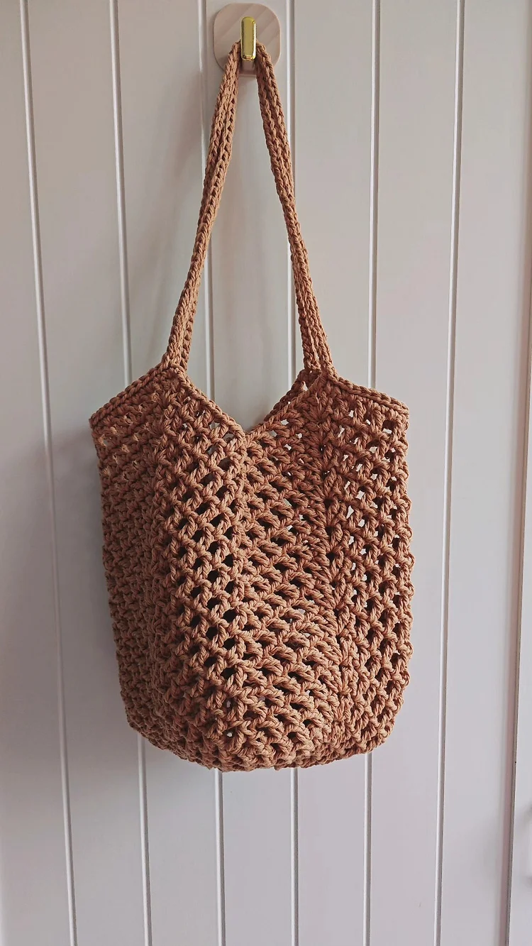Lulusnow Handmade Camel Beach Summer Bag Crochet Shoulder Bag  Minimalist Lifestyle