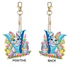(US Local)PET Double Sided Special Shaped Easter Alphabet DIY Diamond Painting Keychain