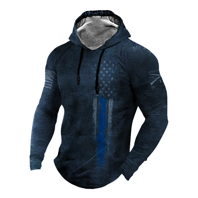 Men's outdoor flag print hoodie / [viawink] /