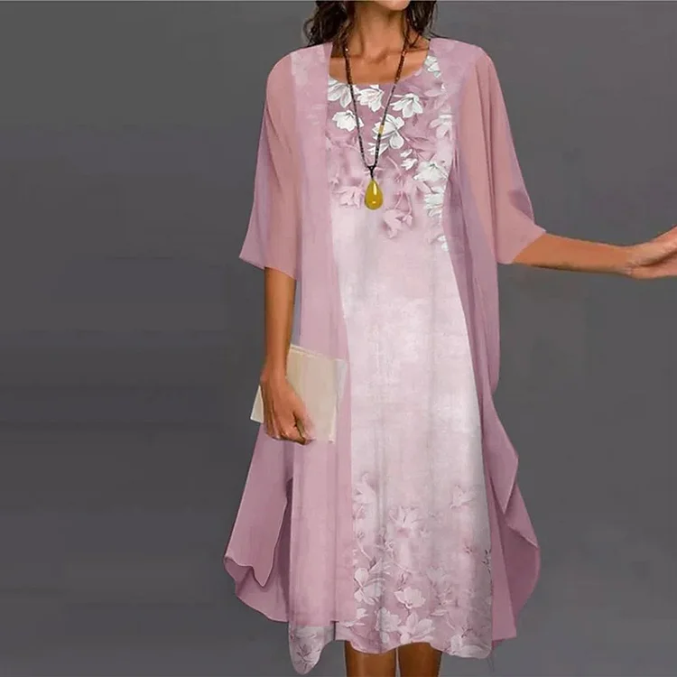 Comstylish Design And Elegant Two Piece Midi Dress