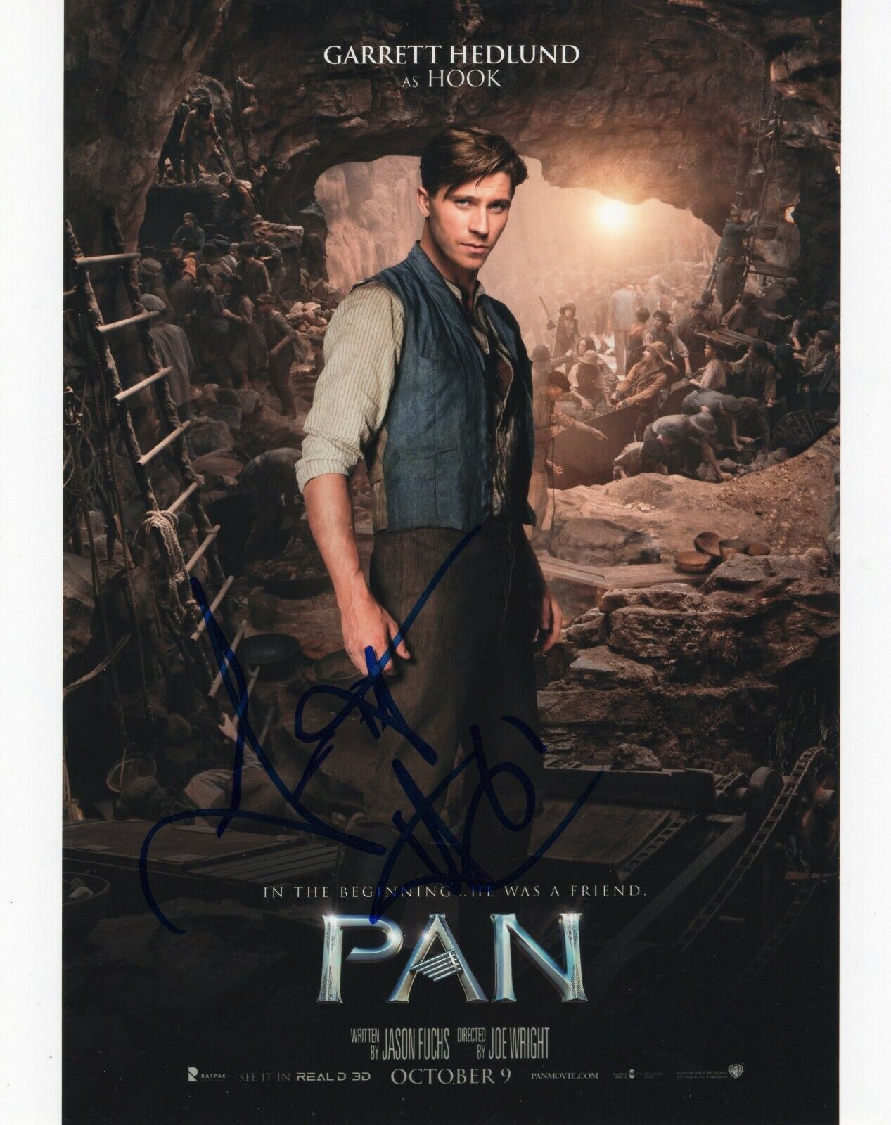 Garrett Hedlund Signed Peter Pan Movie Show 8x10 Photo Poster painting w/COA Hook