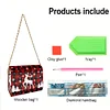 (US Local)DIY Red Fawn Diamond Art Wooden Coin Pouch with Chain 5D Diamond Painting Purse