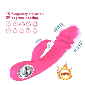 Heating Pearl Rabbit Vibrator with Female private sex toys