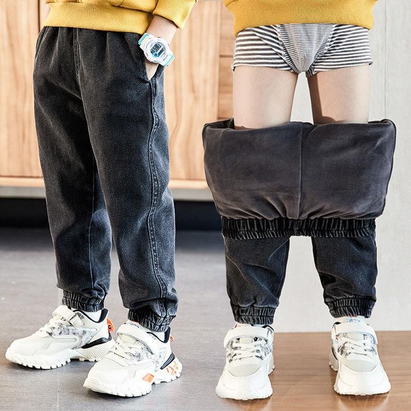 hot sale autumn and winter boys jeans 4-13 years old Cotton washed kids jeans Korean pants for baby boys jeans kids plus velvet