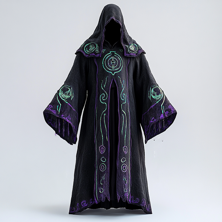 Hooded witchcraft rune robe 26dc