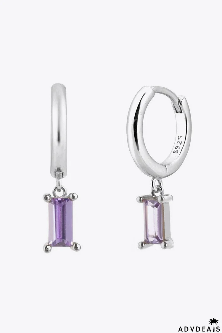 Zircon Huggie Drop Earrings