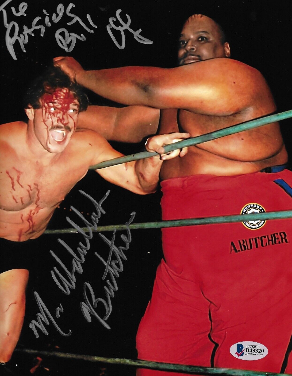 Abdullah The Butcher & Manny Fernandez Signed 8x10 Photo Poster painting BAS COA WWE WWC NWA WCW