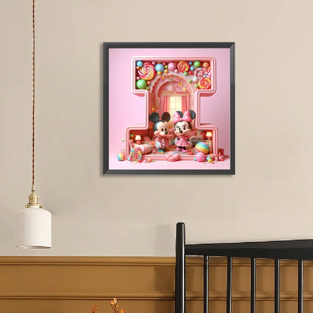 Full Round Diamond Painting 40*40cm - Mickey Minnie Alphabet