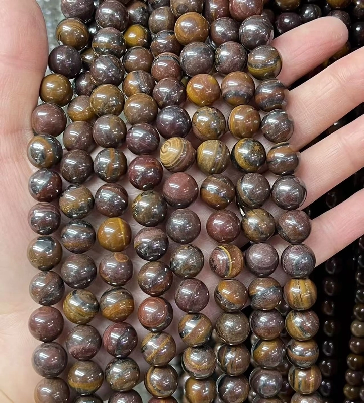 1 Strand/Package Diameter 10mm Diameter 6 Mm Diameter 8mm Natural Stone Tiger Eye Tiger-shaped Stone Iron Tiger Round Polished Beads