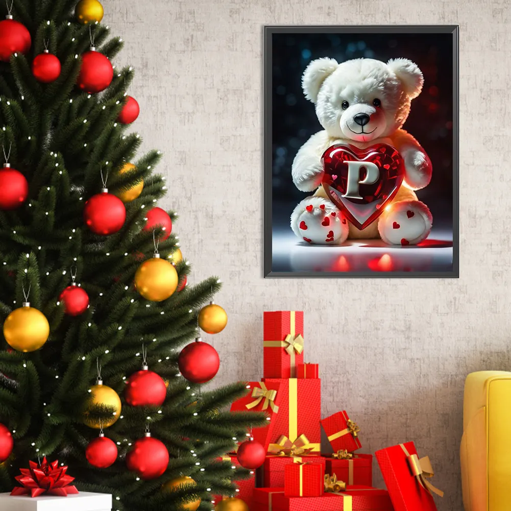 Diamond Painting - Full Square Drill - Bear Love P(Canvas|35*45cm)