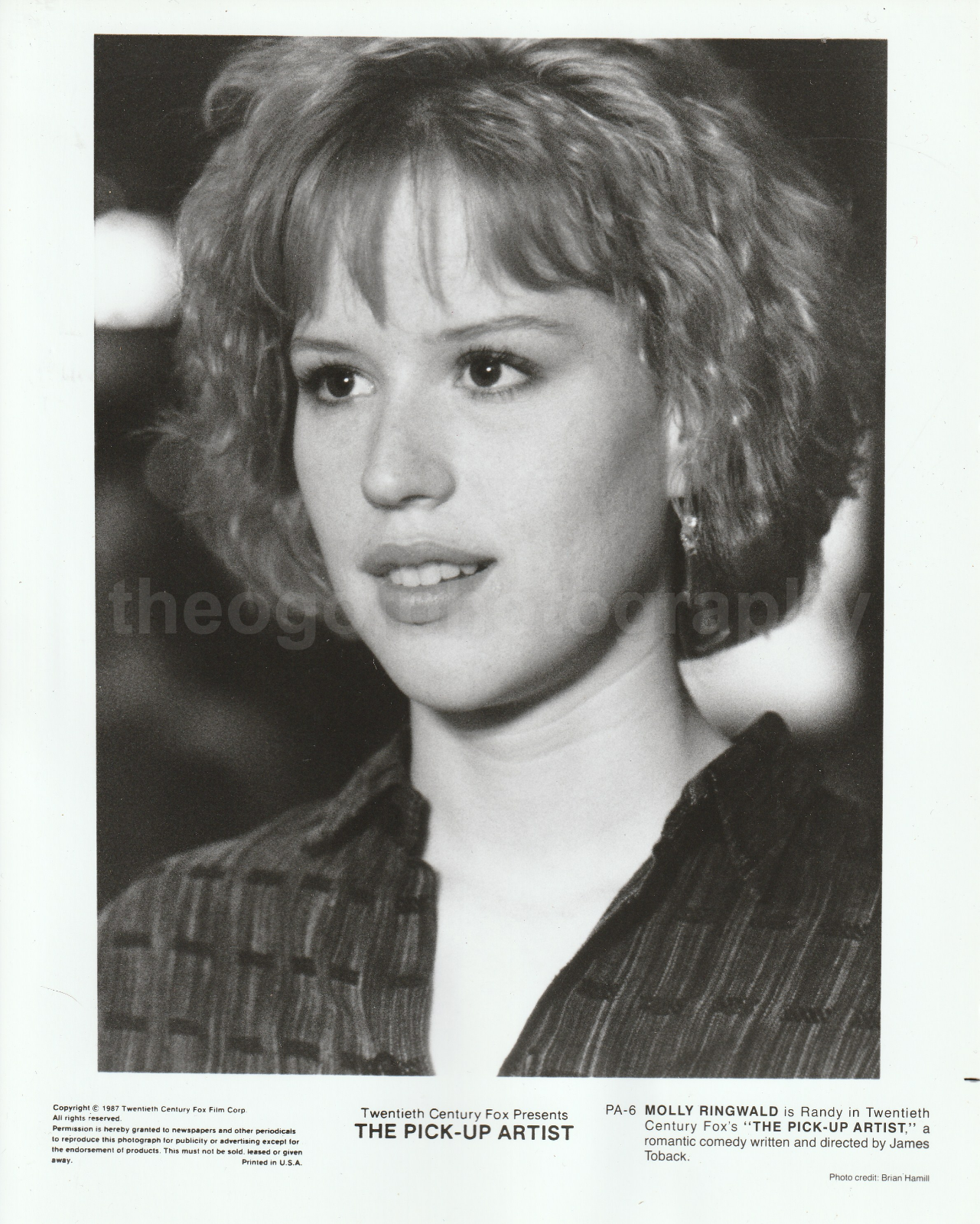 MOLLY RINGWALD 8 x 10 Hollywood Movie Found Photo Poster painting b+w The Pick-Up Artist 91 21 C