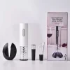 Automatic Wine Corkscrew Set with Foil Cutter, Vacuum Stopper and Decanter Pourer,