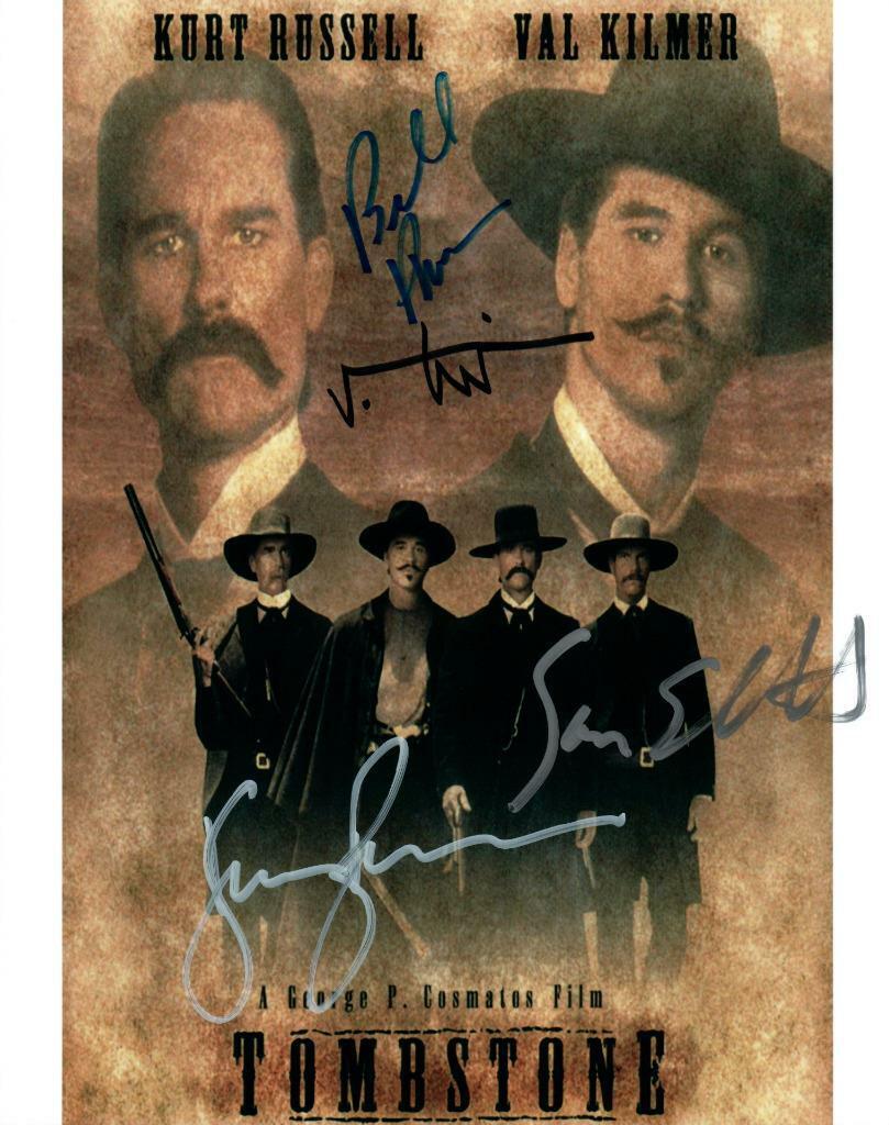 Tombstone Cast Sam Elliott +3 signed 8x10 Picture Photo Poster painting autographed includes COA