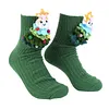 3D Knit Socks Funny Warm Cute Socks Double Layer Hand Crocheted Sock Middle Tube Socks for Autumn/Winter for Men & Women