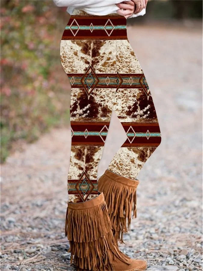 Western Print Skinny Stretch Leggings