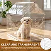 [US Local Warehouse] Acrylic Dog House Lockable Ventilated Modern Dogs Crate Clear Dog Playpen for Small and Medium Dogs Pets 24.02x15.75x23.62inch